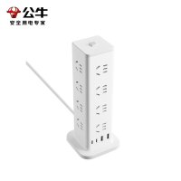 公牛(bull)GNV-UL1016U[白色1.6m]立式插座桌面插排带usb面板充电宿舍多功能排插多孔位插线板