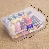 苏宁宜品推荐12色缝纫线套装(12色线+收纳盒+免穿针30枚+剪刀+皮尺+穿针器+顶针+拆线刀)