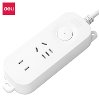 得力 新国标安全插座/插排/插线板/接线板/排插/拖线板延长线 总控开关保护门2位1米 33910(01) 单位:个