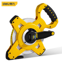 得力(deli)DL98050B 三倍速塑壳架式皮卷尺测量尺耐磨伸缩尺木工尺 50M