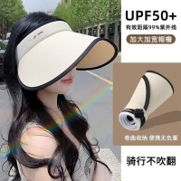 Bonnie&Toni夏季空顶防晒帽女款防紫外线大帽檐户外骑车遮脸桃心遮阳太阳帽子