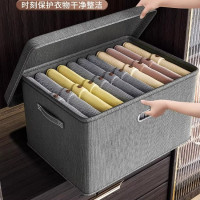 企采严选 布艺收纳箱大容量超大折叠黑色[优质棉麻/超大容量/防尘防潮]-小号-[32*24*18cm]加固加厚