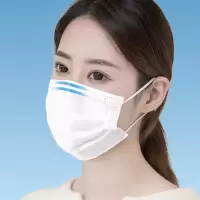 恒品 一次性医用外科口罩灭菌及50只白色 独立包装夏透气防尘花粉防细菌