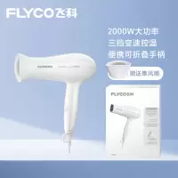 飞科(FLYCO)电吹风2000W大功率大风速折叠便携吹风机风筒FH6232 白色
