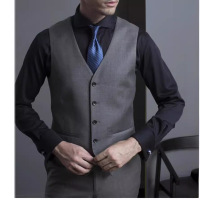 海澜之家(HLA)马甲修身商务职业装背心坎肩灰色 48码