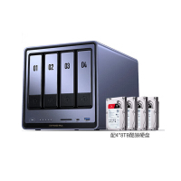 绿联私有云32T四盘位NAS网络存储个人云硬盘万兆网口DXP4800Plus 8G-配4*8TB酷狼硬盘
