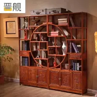 晋舰博古架多宝阁茶叶架子新中式客厅办公室隔断置物架 大团圆博古架