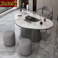 锦北岩板茶桌椅组合现代家用阳台客厅简约茶桌办公室泡茶桌 1.0桌1主椅2凳