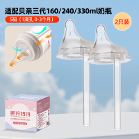 美玲妈妈适配贝亲偏心导气管奶嘴(2个装S号 适合0-3个月)防胀气仿母乳