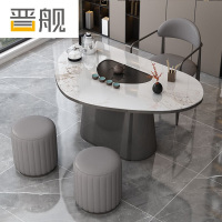晋舰岩板茶桌椅组合现代家用阳台简约茶桌办公室泡茶桌 1.0桌1主椅2凳