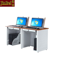 锦北翻转桌隐藏式多媒体电教室机房电脑桌嵌入式课桌020双人位