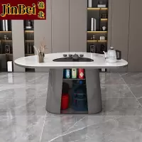 锦北岩板茶桌椅组合现代家用阳台简约茶桌办公室泡茶桌1.4桌