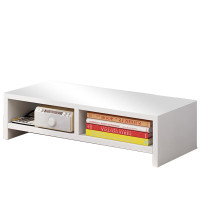 电脑显示器增高架宿舍办公室桌面收纳置物架樱木色双层