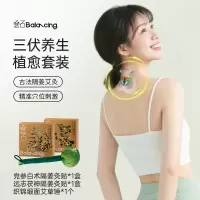 叠石三伏养生植愈套装党参白术隔姜灸贴1盒+远志茯神隔姜灸贴1盒+织锦缎面艾草锤1个