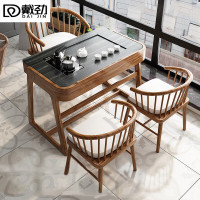 戴劲阳台茶桌椅组合家用小茶台新中式茶桌简约小户型茶几1.15米玄驹茶桌+3公主椅