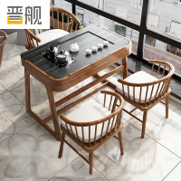 晋舰阳台茶桌椅组合家用小茶台新中式茶桌简约小户型茶几1.15米玄驹茶桌+3公主椅
