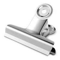 得力76mm票夹圆形票夹不锈钢铁票夹小夹子9521(6只/包)