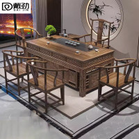 戴劲新中式茶桌椅组合办公室泡茶台现代家用喝茶桌2.0单1官帽4围+茶水