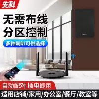 先科(SAST) 无线发射音响 RR808+D3一拖八带8个无线壁挂喇叭 音箱无需布线即插即用吊顶嵌入式吸顶喇叭音箱