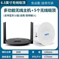 先科(SAST)无线发射音响 RR808+D7 一拖五带5个6.5英寸无线吸顶音响无需布线即插即用吊顶嵌入式吸顶喇叭音箱