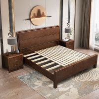 麦叶实木床现代简约双人床小户型床卧室床框架款1.2x2米含20公分床垫
