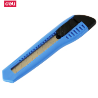 得力(deli) 2003 橡塑柄推钮美工刀18mm