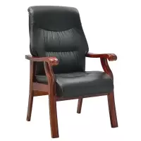 小窝厘 实木真皮大靠背椅
