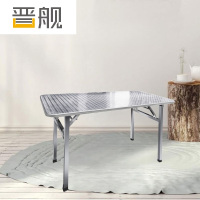 晋舰不锈钢餐桌圆台烧烤夜宵大排档餐桌农村摆地摊圆形桌0.8*1.2米