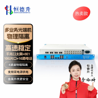 恒德升10G光口多业务光端机8E1+16路电话+4路物理隔离千兆HDS-A059SCJ3630GD-16P8E1B 1对