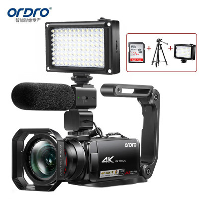 欧达(ORDRO) 豪华版 4K直播摄像机数码高清dv录像机专业vlog短视频摄影机家用旅游会议 AC7