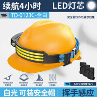 微笑鲨安全帽专用头灯超轻感应泛光灯3灯带(全白光/安全帽扣*3)2400容量 续航4h大泛光照射100m2