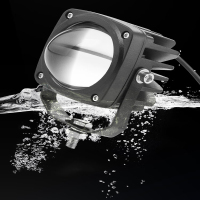 奥克斯(AUX)双光汽车射灯激光炮中网远光炮透镜雾灯外置改装24v货车激光大灯 方形 [1只]