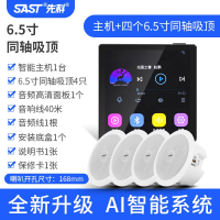 先科(SAST)智能AI吸顶音响天花吊顶家庭影院音乐标配(内置精灵)智能语音主机+4个6.5英寸发烧级同轴重低音吸顶音响