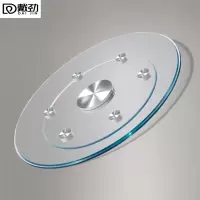 戴劲餐桌转盘钢化玻璃转盘酒店饭店食堂圆形底座辅助轮转盘 直径68CM