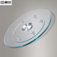 戴劲餐桌转盘钢化玻璃转盘酒店饭店食堂圆形底座辅助轮转盘直径118CM