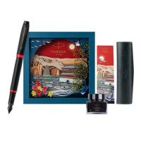 派克(PARKER)[可AI定制贺卡]钢笔 签字笔 商务送礼定制生日节日礼物 IM魅影黑耀红墨水笔 大唐盛世礼盒