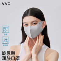 VVC玻尿酸润肤防晒口罩女夏防紫外线护眼角立体薄款透气面罩男女同款 月光灰