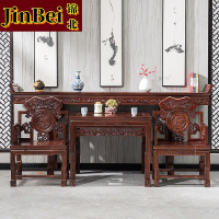 锦北复古中堂六件套家用客厅实木八仙桌财神供桌条案翘头桌农村堂屋中堂四件套