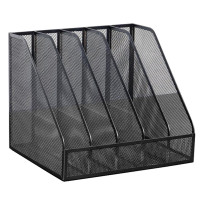 五格办公桌置物架 五联立式金属文件框36*25*25cm 黑色 单位:个