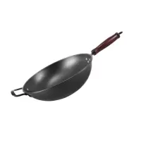 康巴赫炒锅 铁锅无涂层不易粘锅燃气灶家用凹面电磁炉用圆底炒菜锅 老式极铁炒锅 34cm