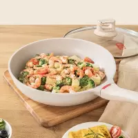 康巴赫(KBH)不粘锅煎炒锅麦饭石色轻颜系列轻量锅身平底炒锅煎