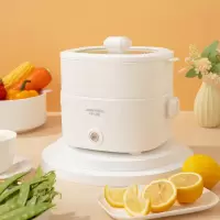 申魔多功能电煮锅煮泡面宿舍小锅学生煎涮小电锅迷你电炒锅多功能电煮锅SC21KD221cm