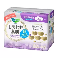 花王透气棉柔特薄超长量特多日用卫生巾25cm17片超薄姨妈巾