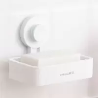 茶花(CHAHUA) 肥皂盒 香皂盒肥皂架 吸壁式免打孔无痕肥皂架壁挂式 白色 1只装