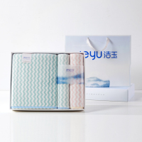 洁玉 欧洛毛巾 三套装礼盒(毛巾*2 浴巾*1) 颜色随机 J0030-C