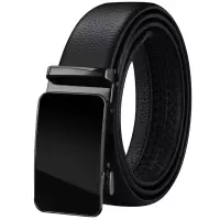 苏宁宜品新款头层牛皮自动扣男士皮带休闲商务男款裤帯百搭中青年裤腰带男荔枝纹DK-167