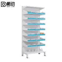 戴劲药架医院开放式西药架加厚轨道式卫生室药品架 背板款单面七层