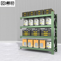 戴劲货架仓储仓库置物架超市快递铁架子储藏室军绿色货架副架(200*60*200cm-300KG/层)