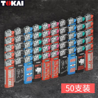 TOKAI东海日本一次性气体打火机火石滑轮创意防爆砂轮 金银随机 50支 M18L