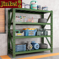 锦北货架仓储仓库置物架超市快递铁架子储藏室军绿色货架主架(200*50*200cm-300KG/层)